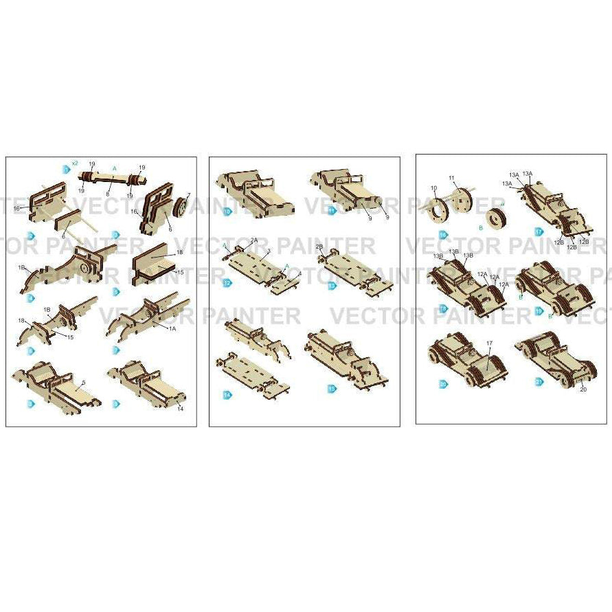 Retro car - Laser Cut File SVG & DXF