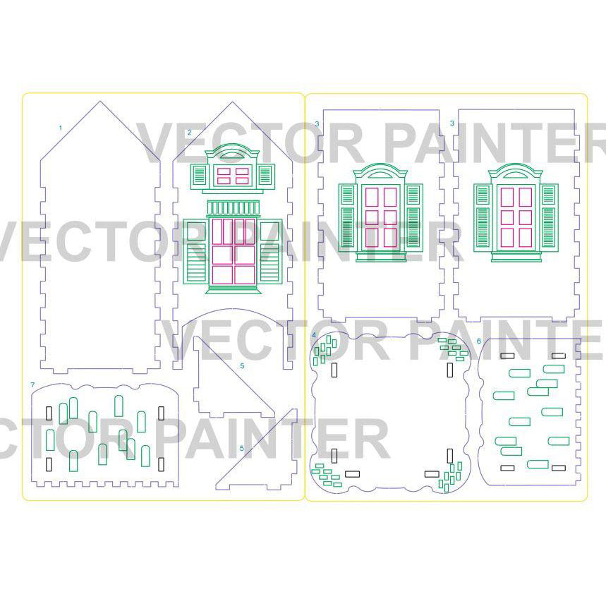 Tea bag house - Laser Cut File SVG & DXF