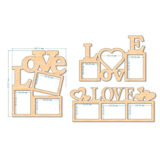 Set of 3 photo frames