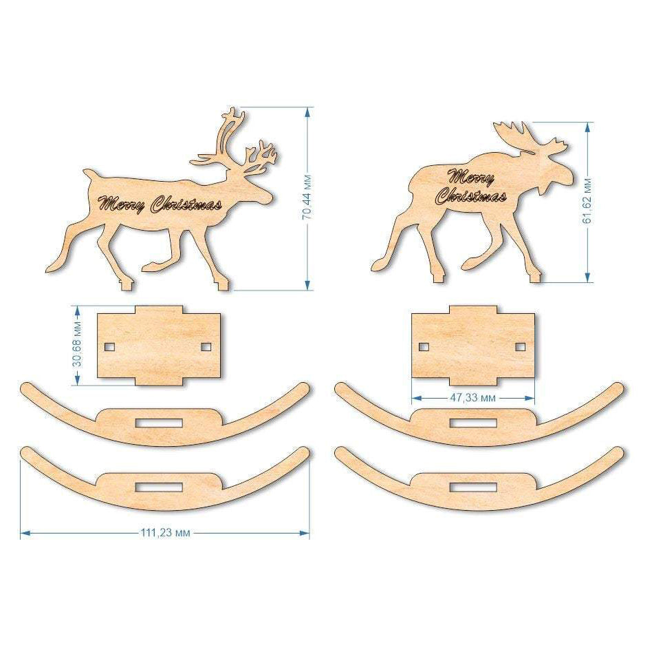Toys of deer and elk for Christmas