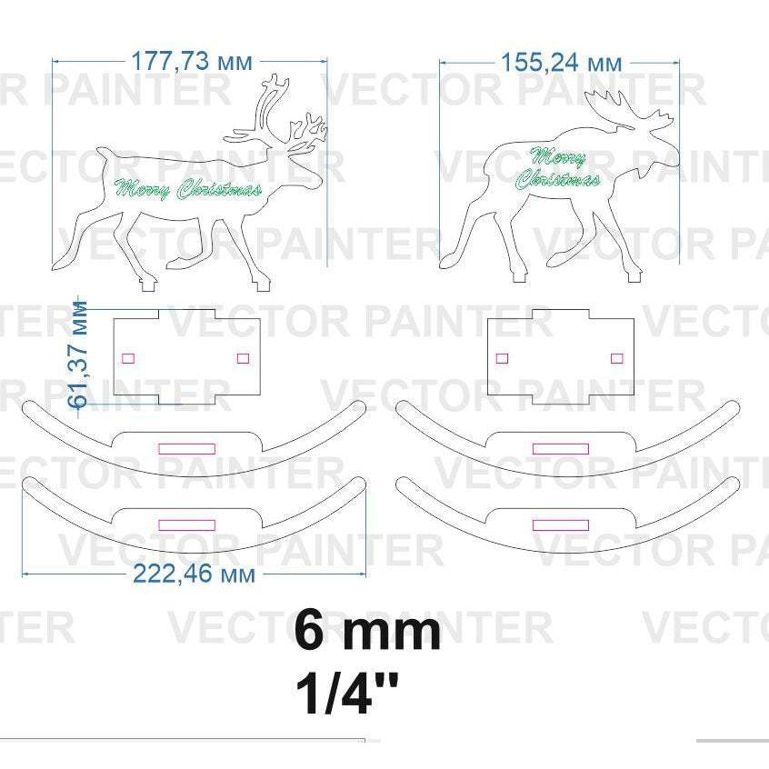 Toys of deer and elk for Christmas