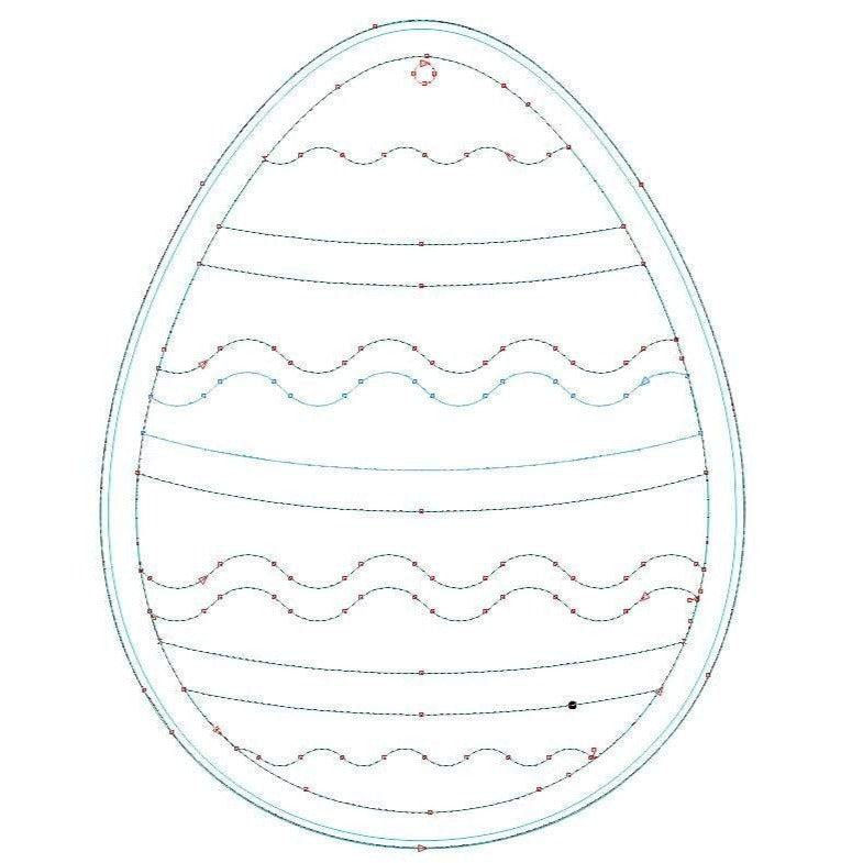 Set of 12 flat Easter eggs