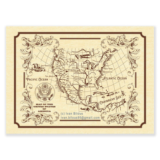 Vintage USA Map
