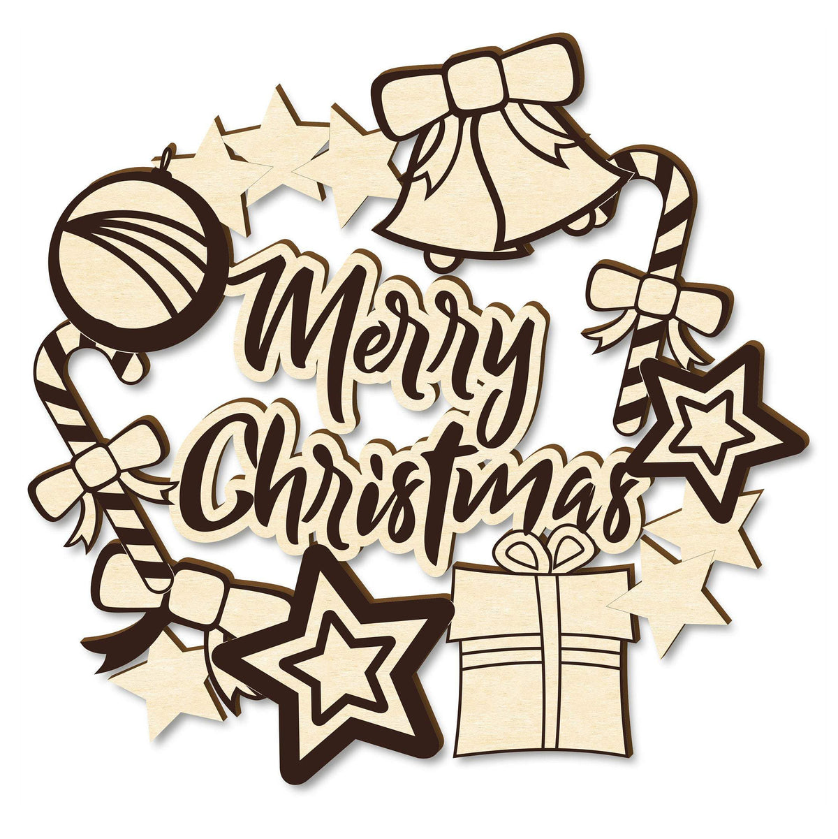 Christmas Greeting Postcard Laser Cut File