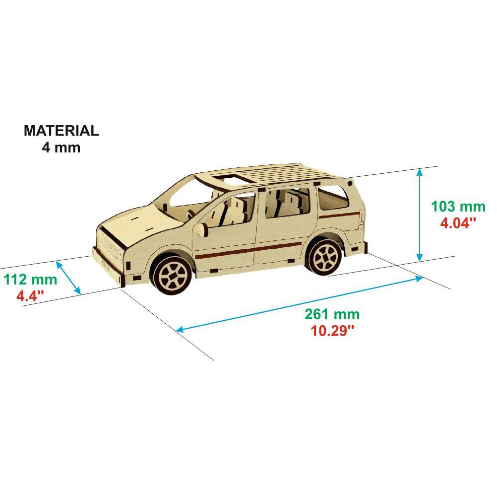 Coche de madera contrachapada - Archivo de corte por láser SVG y DXF