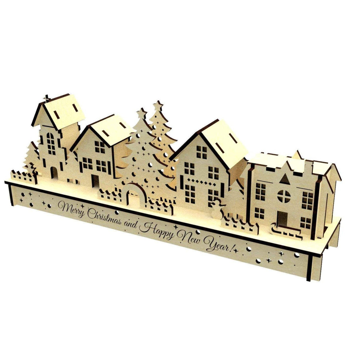Casas de Navidad - Archivo de corte láser SVG y DXF