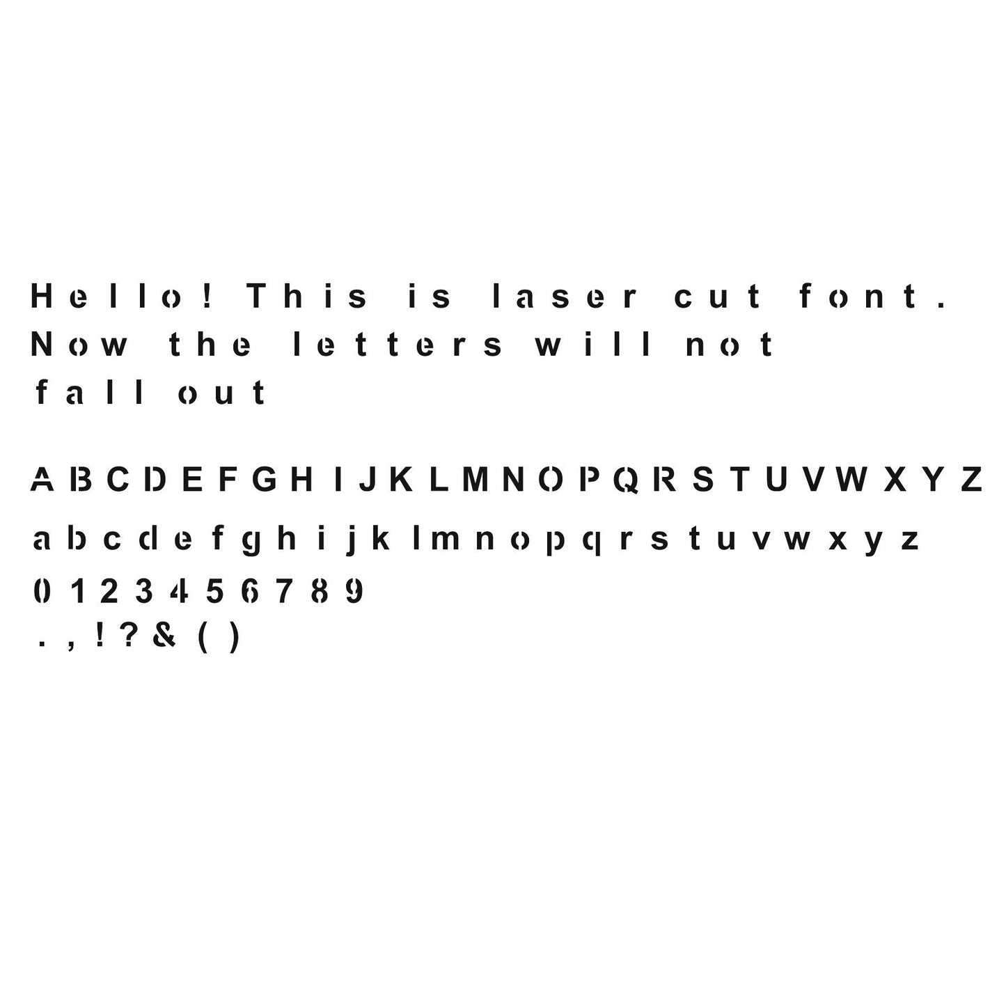 LaserCut Font