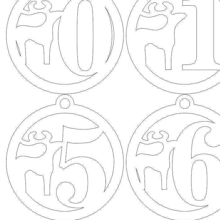 Christmas Alphabet Ornament Set Laser Cut File