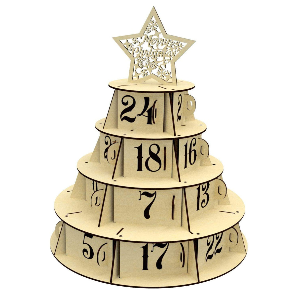 Tree Advent Calendar Laser Cut File