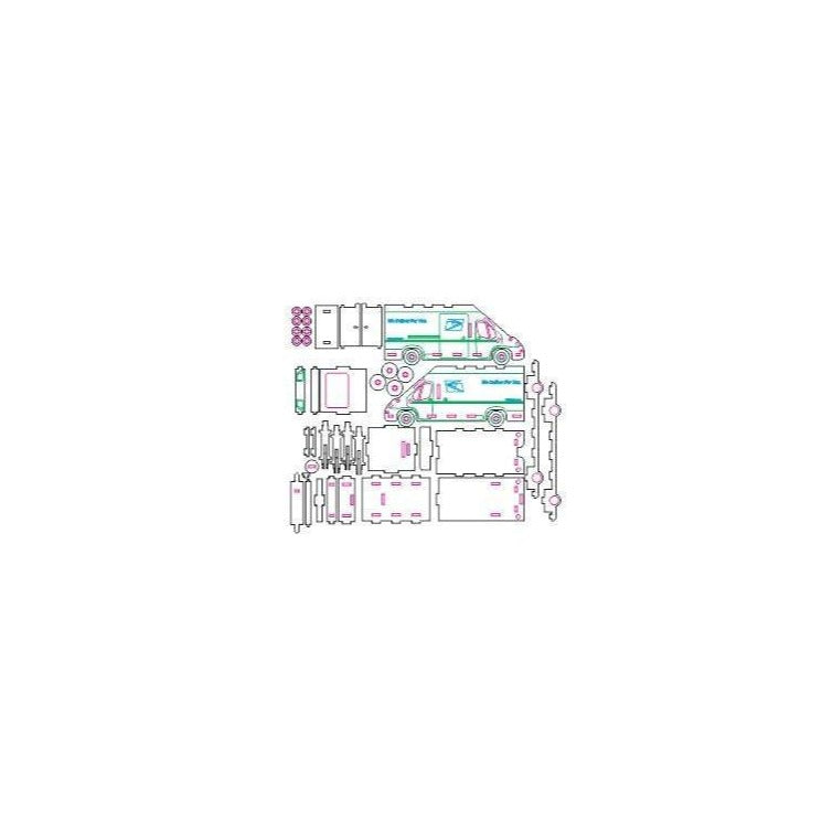 Camión de correo - Archivo de corte láser SVG y DXF