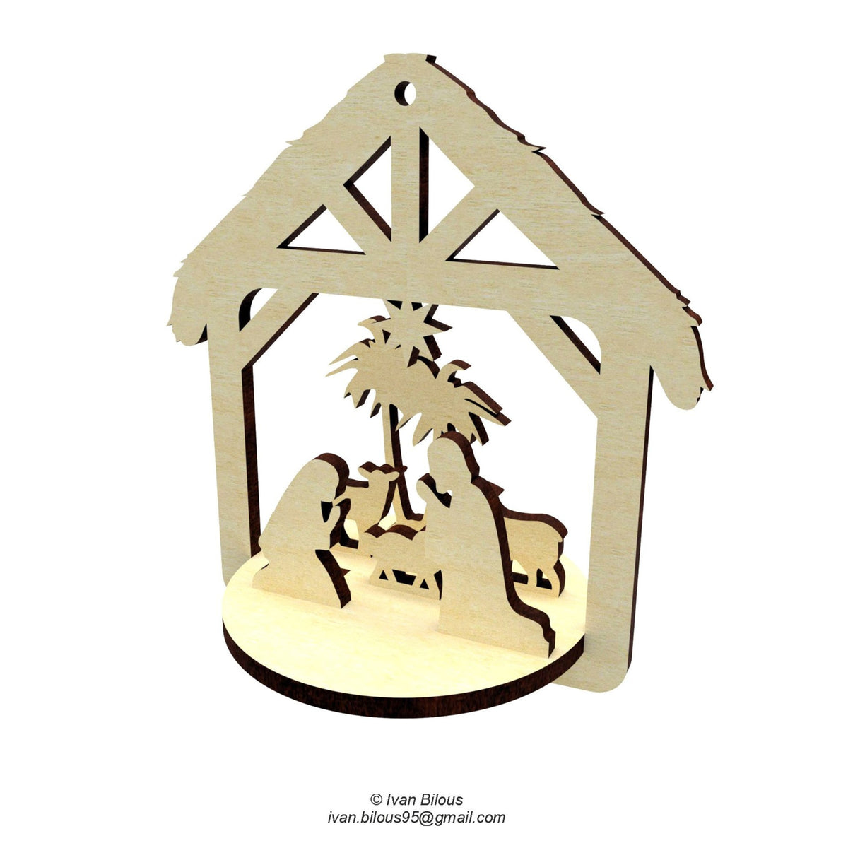 Holy Family Nativity Ornament Laser Cut File