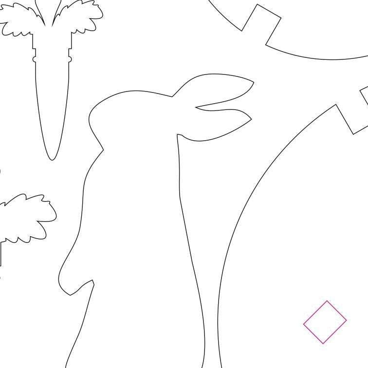 Easter volume decor with rabbits