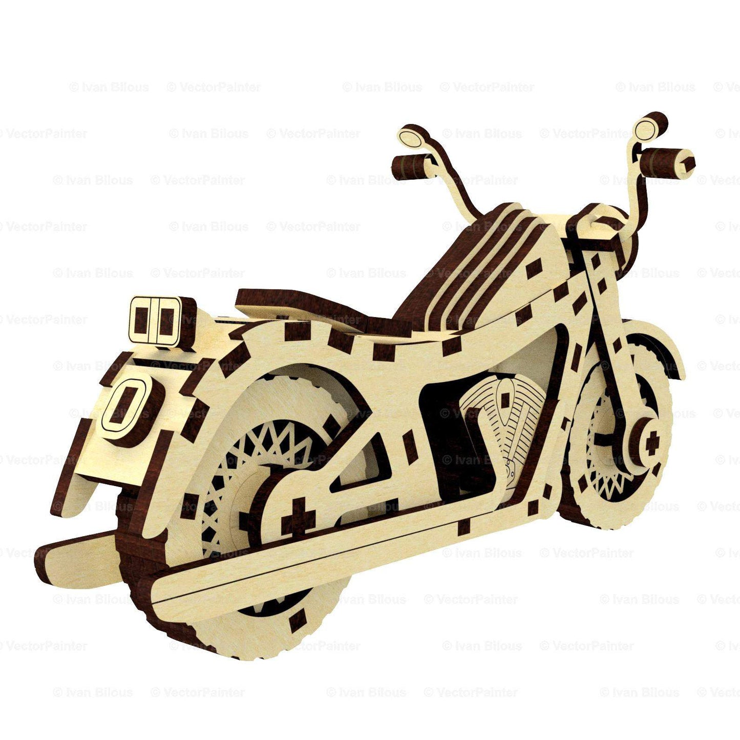 Motorcycle Model - Laser Cut File SVG & DXF