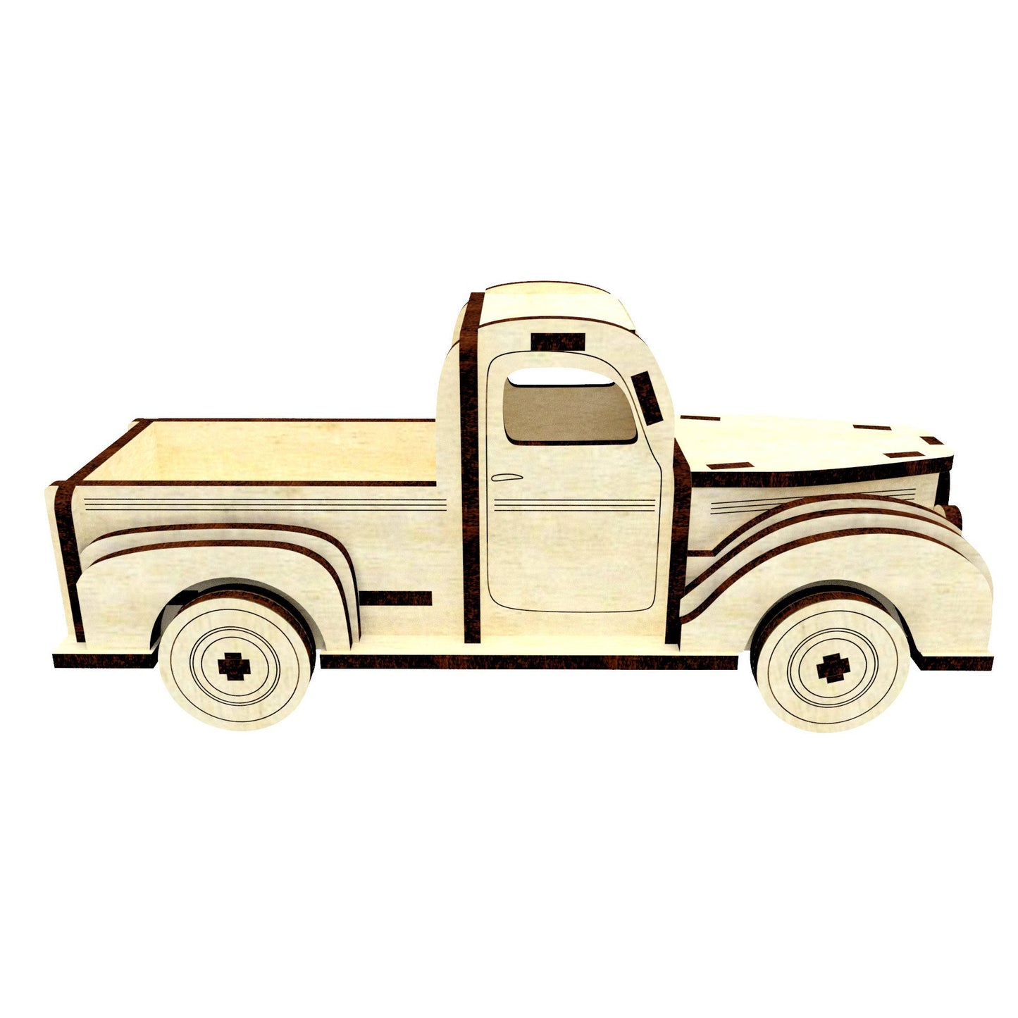 Maqueta de Camión Retro - Archivo de Corte Láser SVG y DXF
