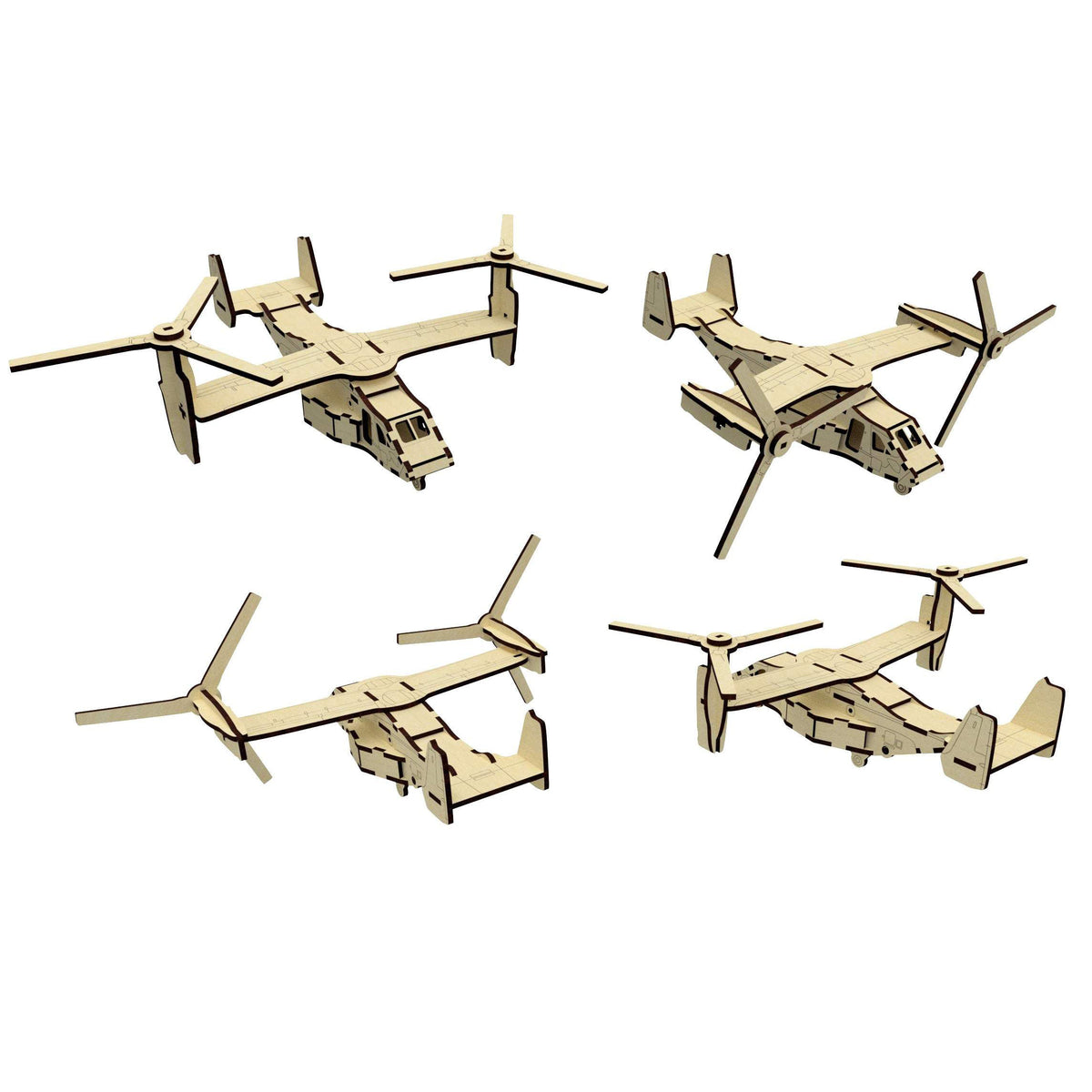 3D Tiltrotor Aircraft Laser Cut File