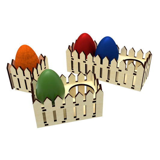 Juego de 3 soportes para huevos de Pascua - Archivo de corte láser SVG y DXF