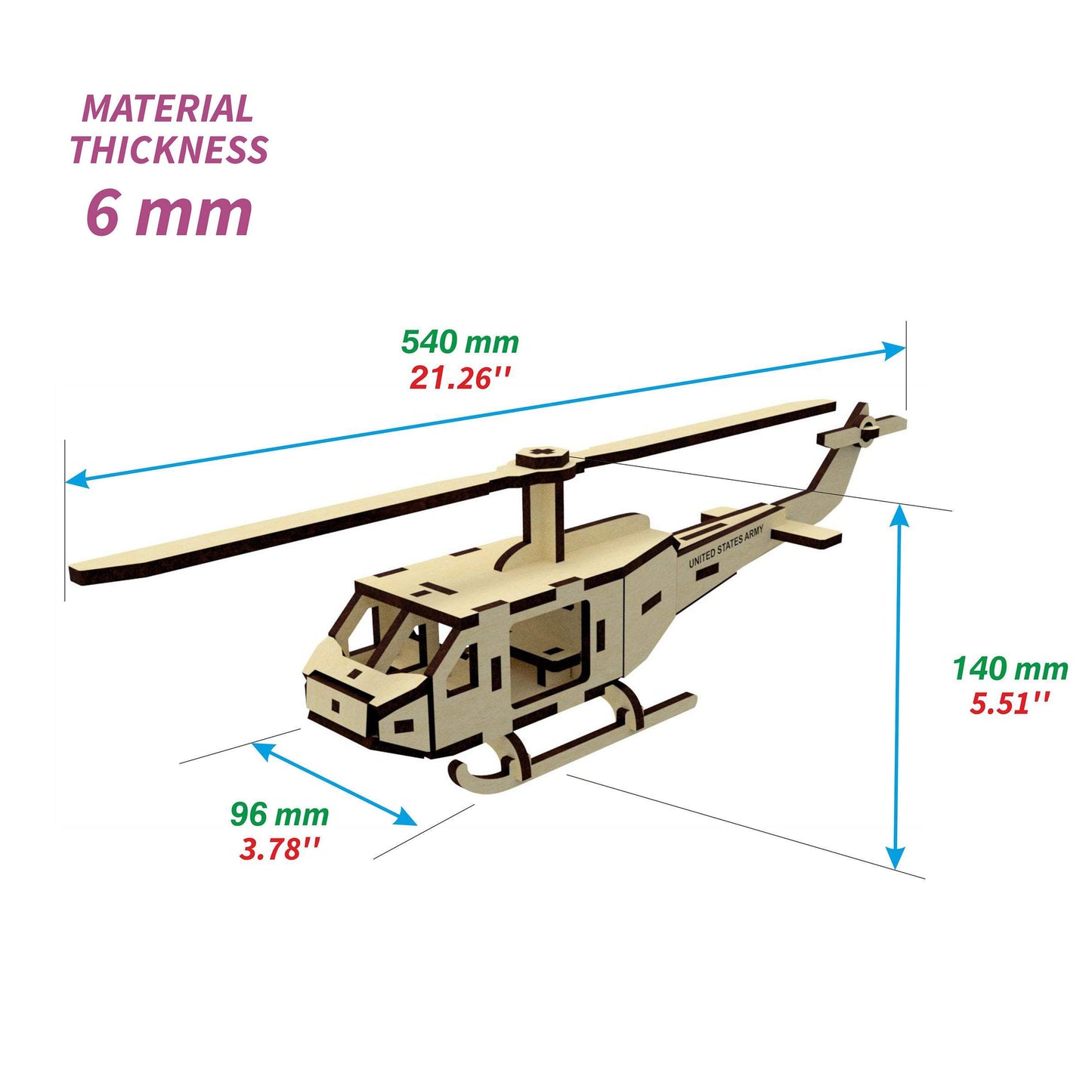 Helicopter Miniature Model with Moving Screw