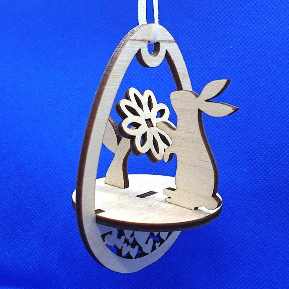 Easter Egg "Rabbit with flower"