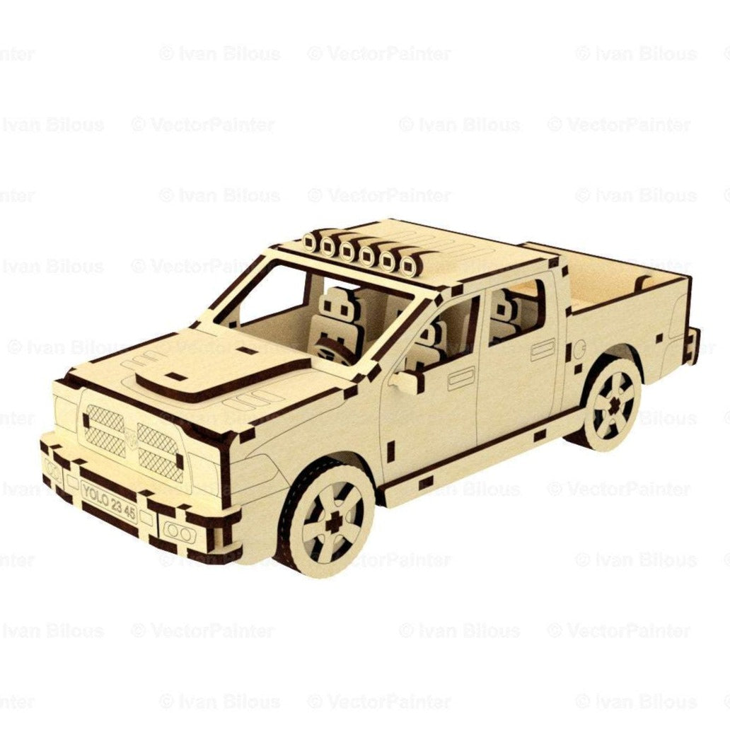 Modelo de coche pickup - Archivo de corte láser SVG y DXF