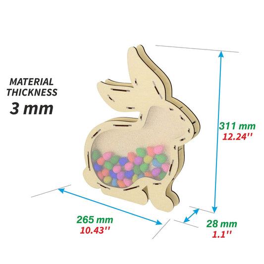 Caja para Huevos de Chocolate del Conejito de Pascua - Archivo de Corte Láser SVG y DXF