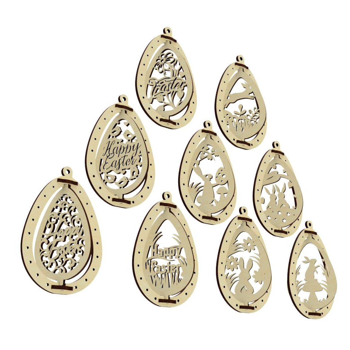 Set of 8 moving Easter Eggs