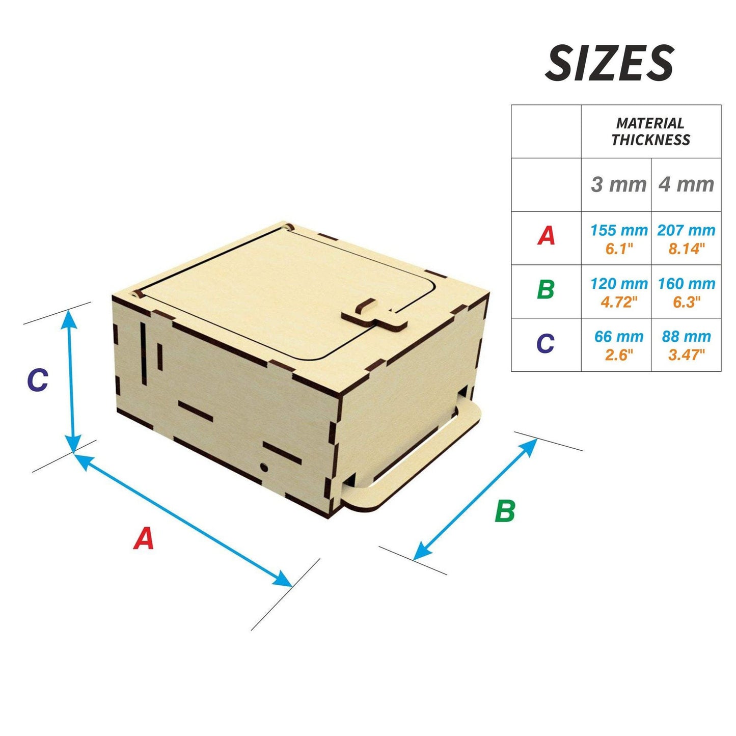 Box with a leaver