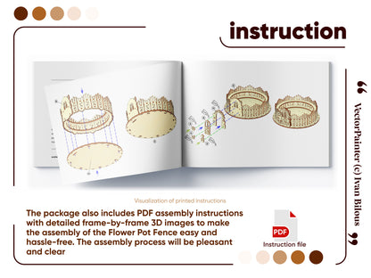 Box & Fence for Flower Pot #2