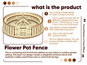 Box & Fence for Flower Pot #3