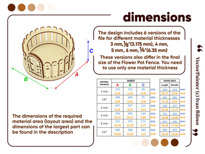 Box & Fence for Flower Pot #4
