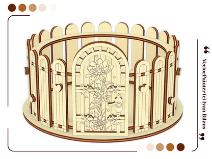 Box & Fence for Flower Pot #4