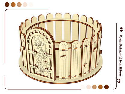 Box & Fence for Flower Pot #4