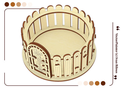 Box & Fence for Flower Pot #4