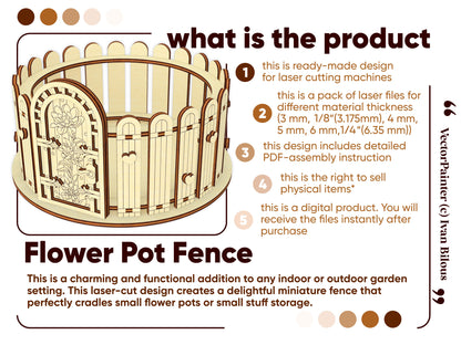 Box & Fence for Flower Pot #4