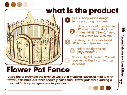 Box & Fence for Flower Pot #5