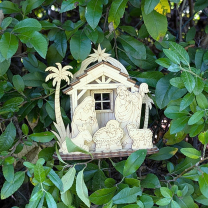 Nativity Barn with Baby Jesus, Mary and Joseph