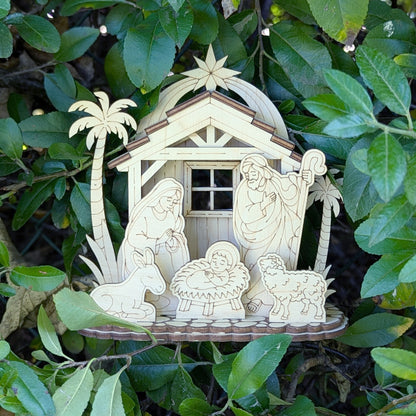 Nativity Barn with Baby Jesus, Mary and Joseph