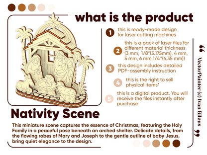 Nativity Barn with Baby Jesus, Mary and Joseph