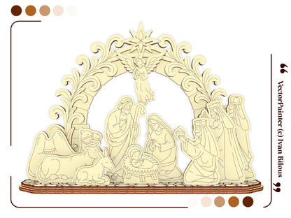 Schwibbogen with Nativity Scene