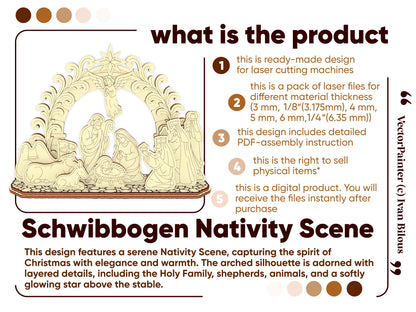 Schwibbogen with Nativity Scene