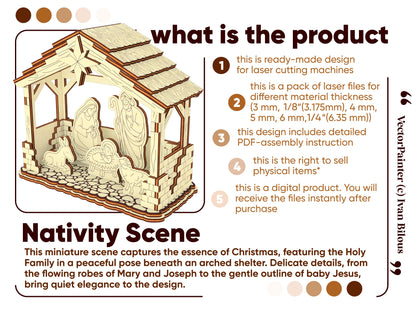 Nativity Barn with & without Holy Family