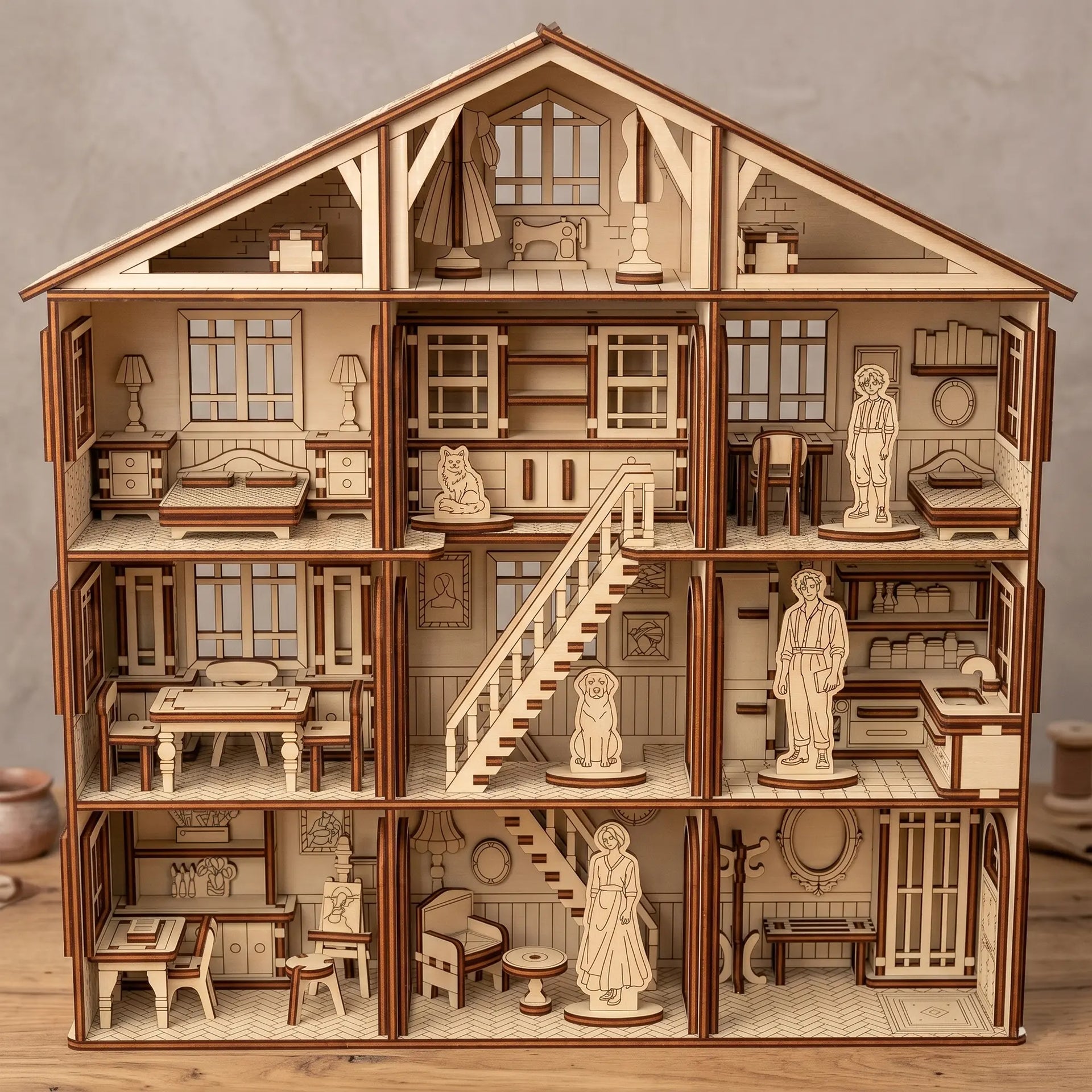 dollhouseページ Victorian Dollhouse SVG Laser Cut File for Miniatures – Vector Painter