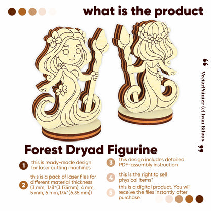 Fantasy Forest Dryad - Laser Cut File SVG & DXF