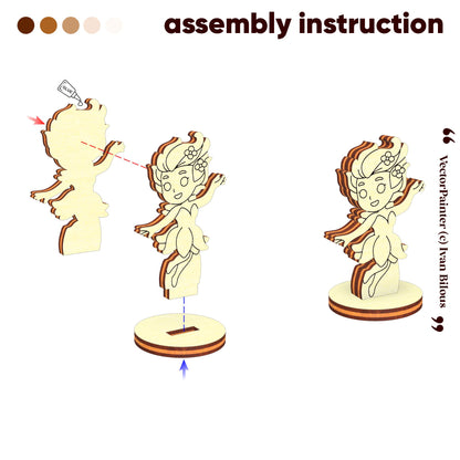 Flower Fairy Girl - Laser Cut File SVG & DXF