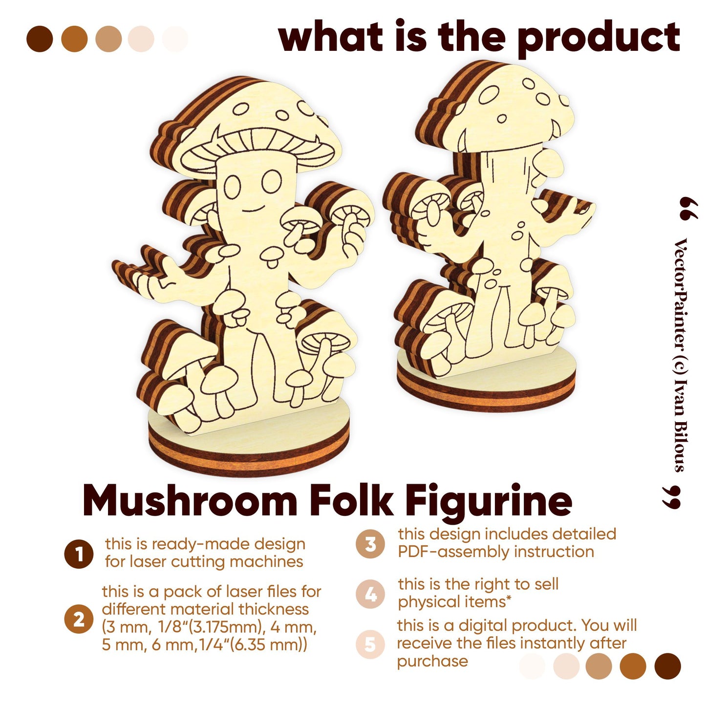 Mushroom Folk - Laser Cut File SVG & DXF