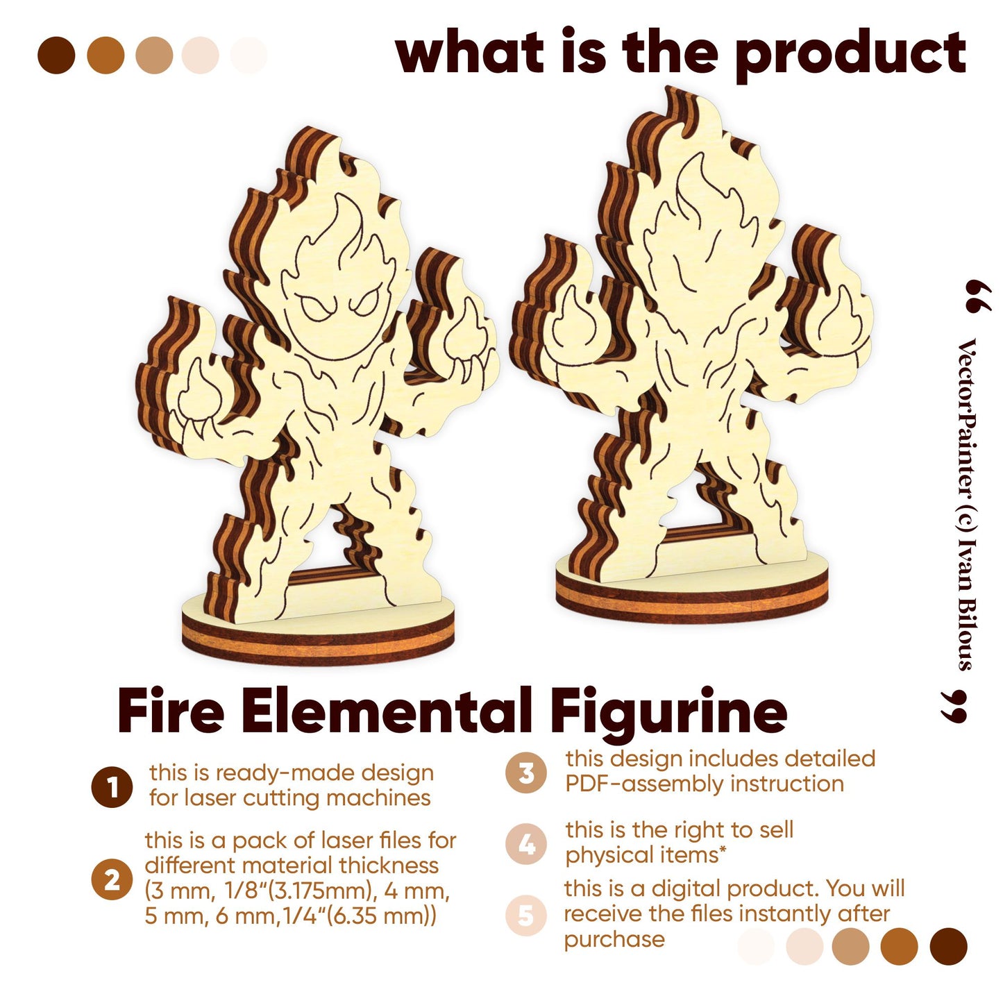 Fire Elemental - Laser Cut File SVG & DXF