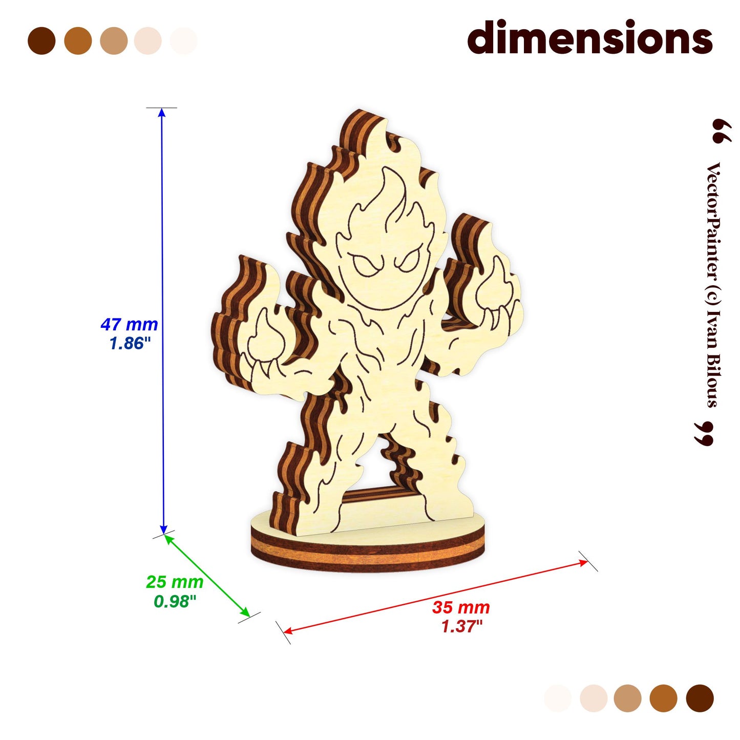 Fire Elemental - Laser Cut File SVG & DXF