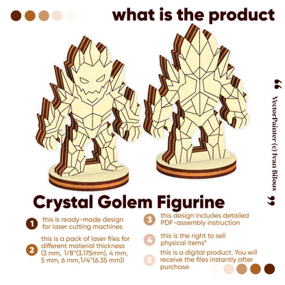 Crystal Golem - Laser Cut File SVG & DXF