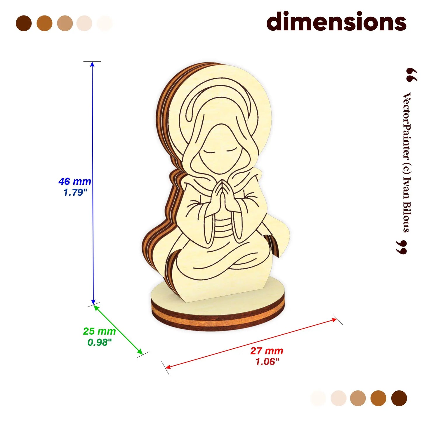 Holy Monk Figurine - Laser Cut File SVG & DXF