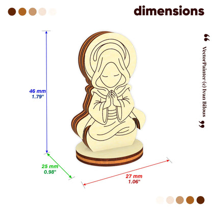 Holy Monk Figurine - Laser Cut File SVG & DXF