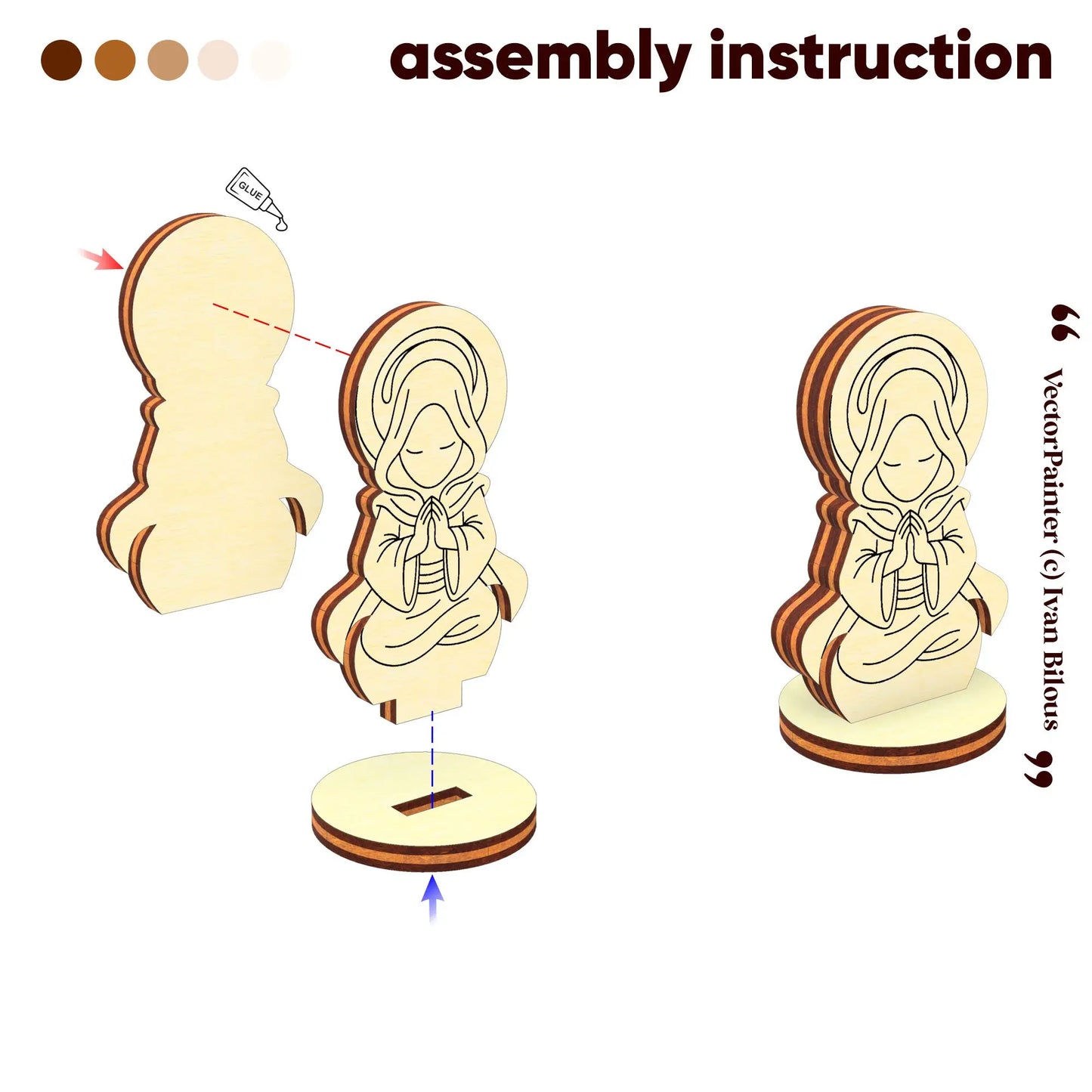 Holy Monk Figurine - Laser Cut File SVG & DXF